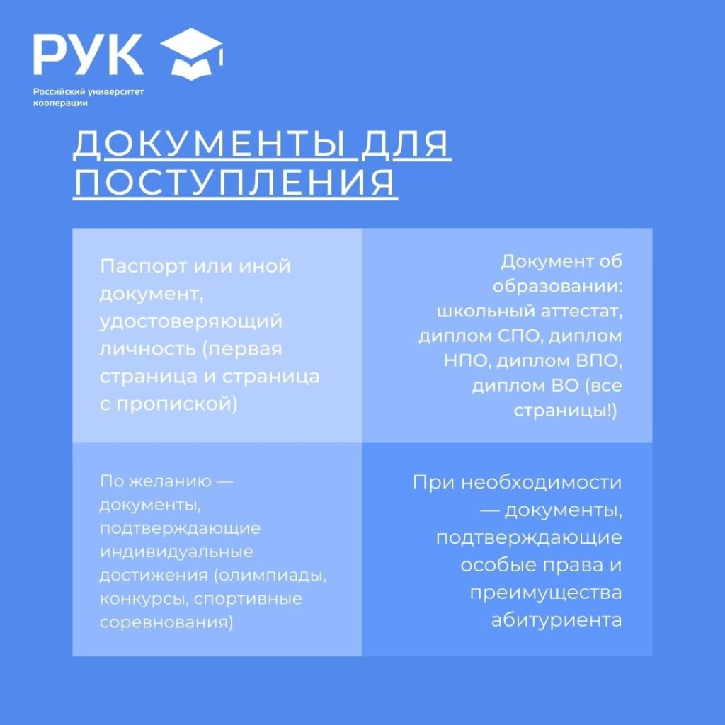 ОТВЕЧАЕМ НА ВОПРОС: «КАКИЕ ДОКУМЕНТЫ НЕОБХОДИМЫ ДЛЯ ПОСТУПЛЕНИЯ ВО  ВЛАДИМИРСКИЙ ФИЛИАЛ РУК»